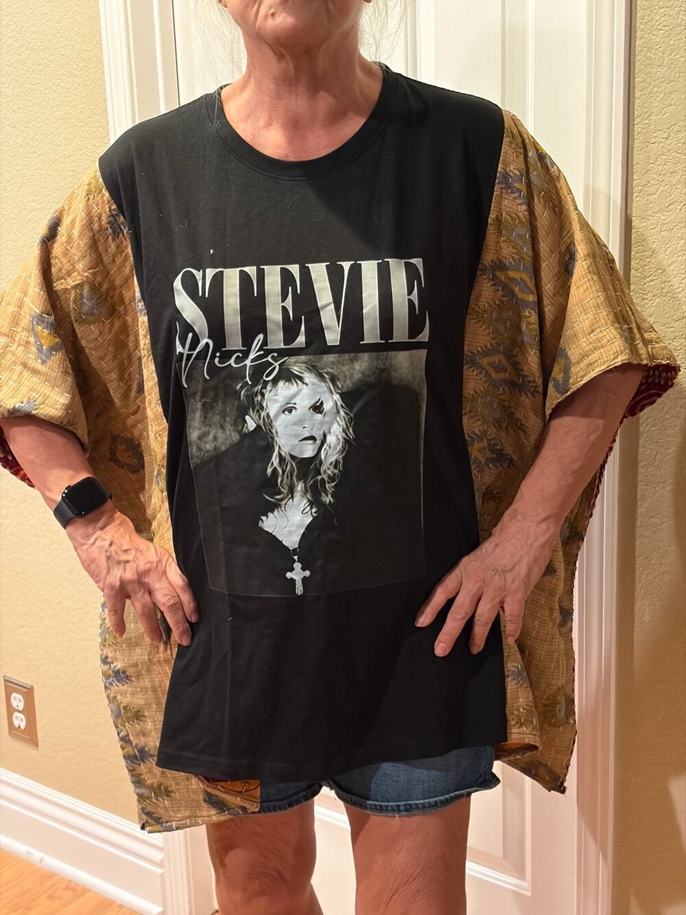 Stevie Nicks Upcycled Kantha Tunic Top Shirt OS Handmade Boho
